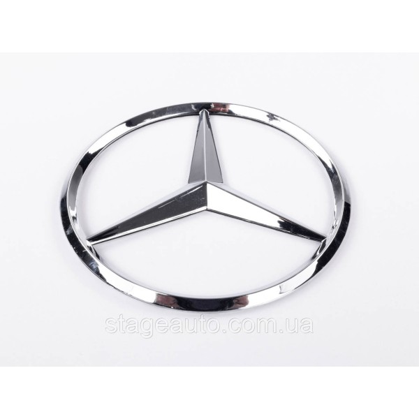 Emblem badge Mercedes Benz, Mercedes 90 mm on the trunk lid Chrome