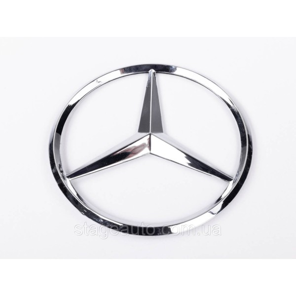 Emblem badge Mercedes Benz, Mercedes 90 mm on the trunk lid Chrome