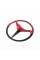 Емблема значок Mercedes Benz, Mercedes 90 мм на кришку багажника Чорний глянець