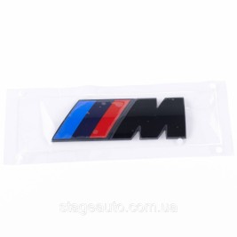 Метальна емблема (логотип) M Power BMW (БМВ) шильдик на багажник Чорний 7.3 x 2.7см