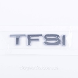 Emblem, nameplate, sticker inscription TFSI in chrome color, on the trunk lid of Audi Audi TFSI