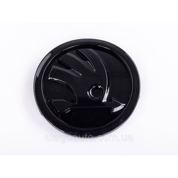 Emblem badge on the hood, trunk Skoda Skoda 90mm black gloss 32D853621A