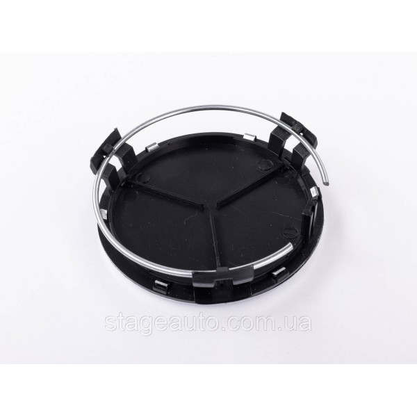 Caps plugs for Mercedes Benz disks Mercedes 75 mm Black Gloss + chrome A2204000125