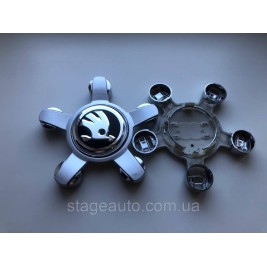 Ковпачки заглушки з логотипом Skoda для дисків від Audi, 8R0601165, 8R0 601165