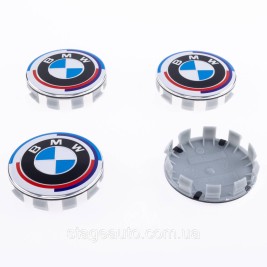 Caps plugs for alloy wheels Anniversary 50 years of BMW BMW Motorsport Tricolor 68 mm