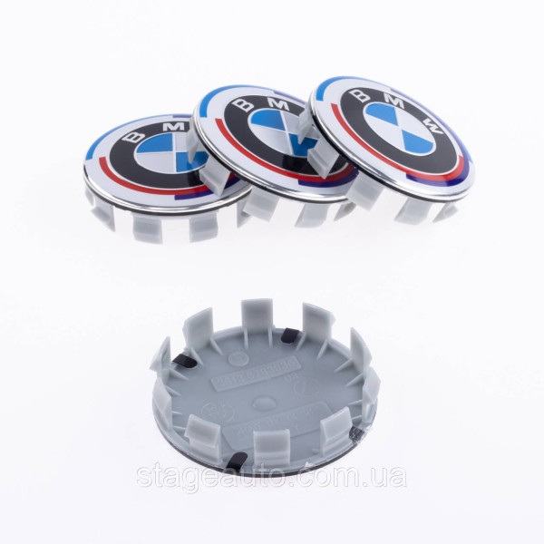Caps plugs for alloy wheels Anniversary 50 years of BMW BMW Motorsport Tricolor 68 mm