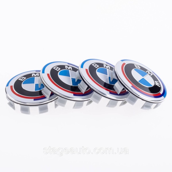 Caps plugs for alloy wheels Anniversary 50 years of BMW BMW Motorsport Tricolor 68 mm