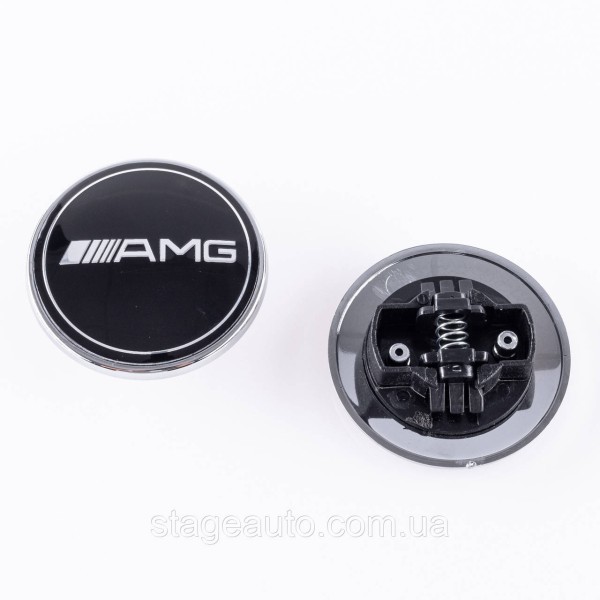 Emblem in the hood Mercedes Benz AMG, badge on the hood Mercedes AMG 57 mm