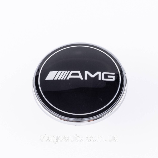 Emblem in the hood Mercedes Benz AMG, badge on the hood Mercedes AMG 57 mm