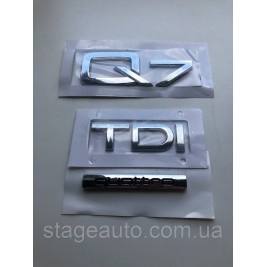 Шильдик на багажник напис на багажник Audi, Q7 TDI quattro, Audi, Q7, TDI, quattro, Q7 TDI quattro