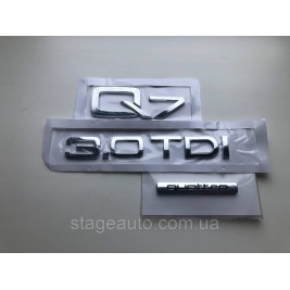 Шильдик на багажник напис на багажник Audi, Q7 3.0TDI quattro, Audi, Q7,3.0TDI,quattro,Q7 3.0TDI quattro