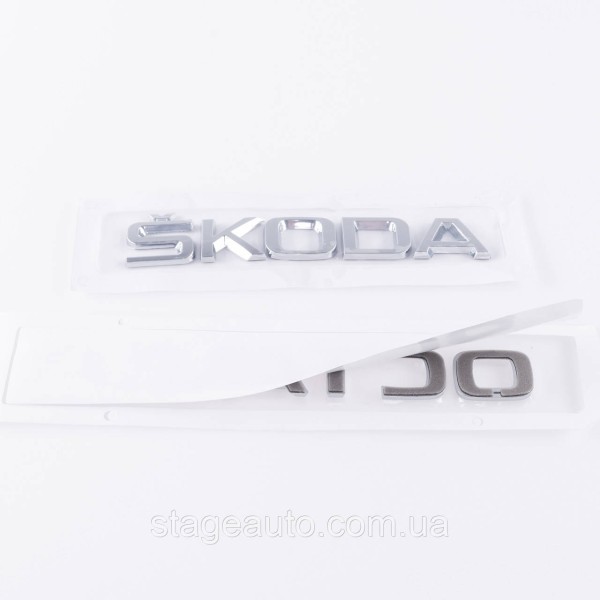 Badges emblems for trunk ŠKODA OCTAVIA, ŠKODA OCTAVIA chrome (set)
