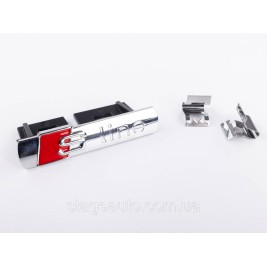 S line badge in the radiator grille Audi S line chrome, A3, A4, A5, A6, A7, A8, Q3, Q5, Q7, with line