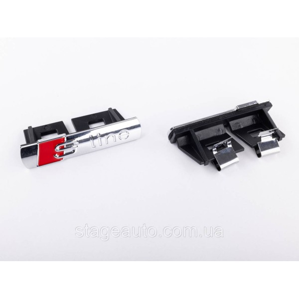 S line badge in the radiator grille Audi S line chrome, A3, A4, A5, A6, A7, A8, Q3, Q5, Q7, with line