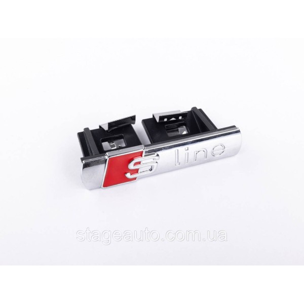 S line badge in the radiator grille Audi S line chrome, A3, A4, A5, A6, A7, A8, Q3, Q5, Q7, with line