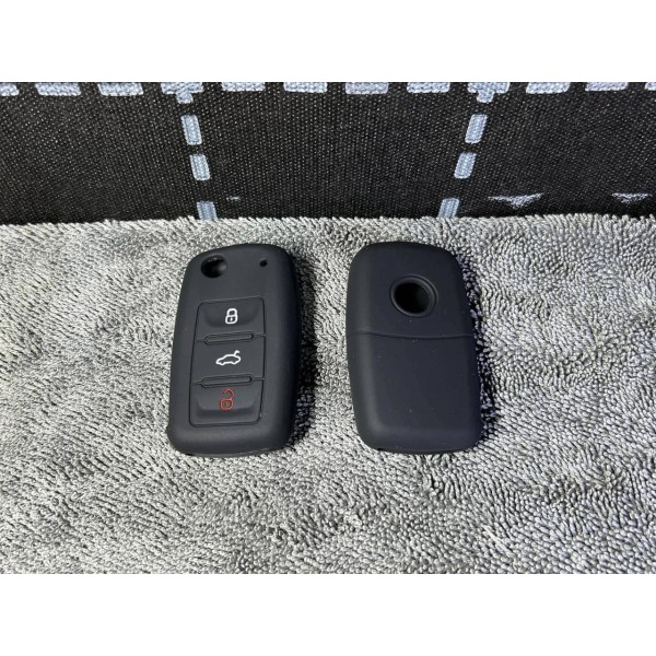 Silicone case for Volkswagen VAG VW key (silicone case for Volkswagen key) 3 buttons Black