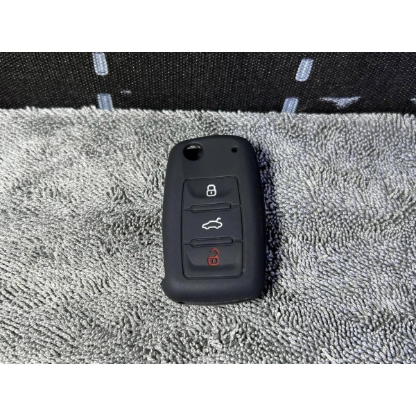 Silicone case for Volkswagen VAG VW key (silicone case for Volkswagen key) 3 buttons Black