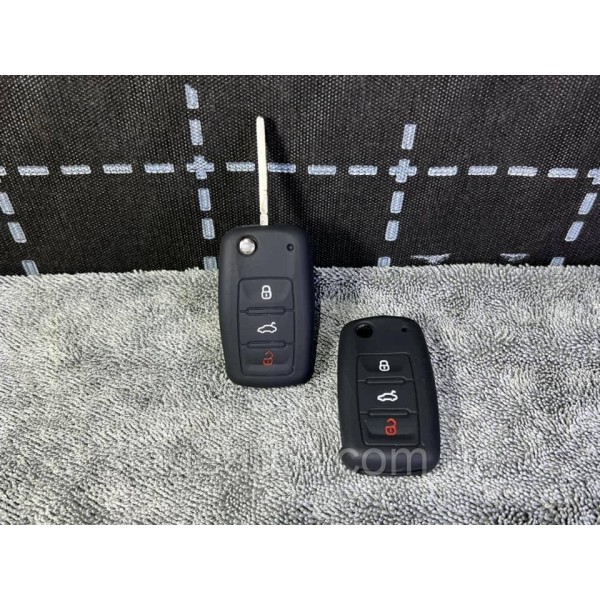 Silicone case for Seat VAG VW key (silicone case for Seat key) 3 buttons Black