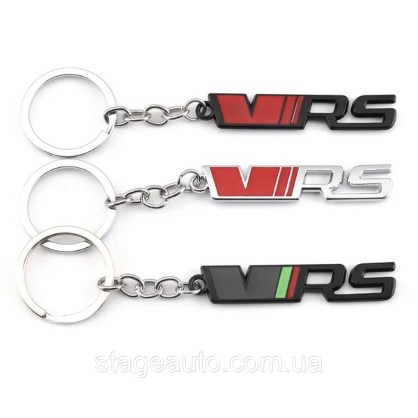 VRS keychain for Skoda car keys red, black glossy metallic