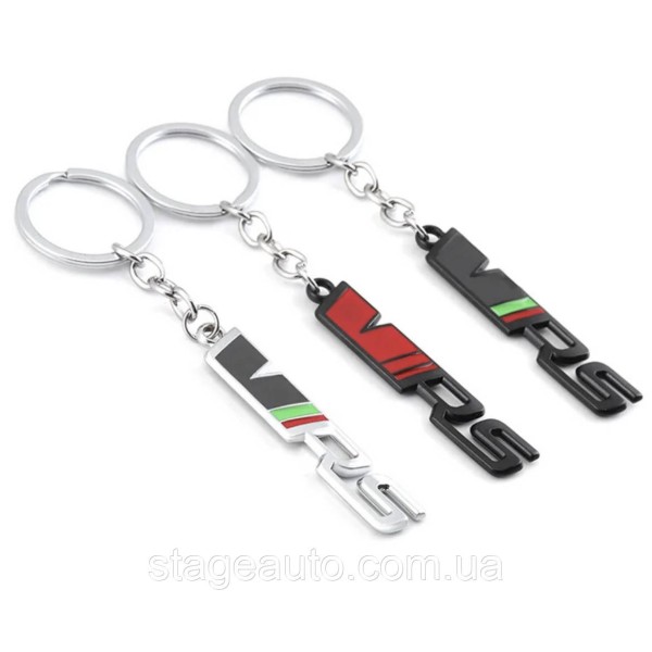 VRS keychain for Skoda car keys red, black glossy metallic