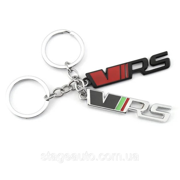 VRS keychain for Skoda car keys chrome red metal