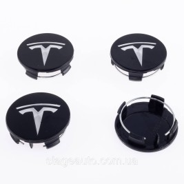 Ковпачки заглушки в литі диски TESLA Тесла 58 мм Чорні 6005879-00-A, TLB0011 комплект