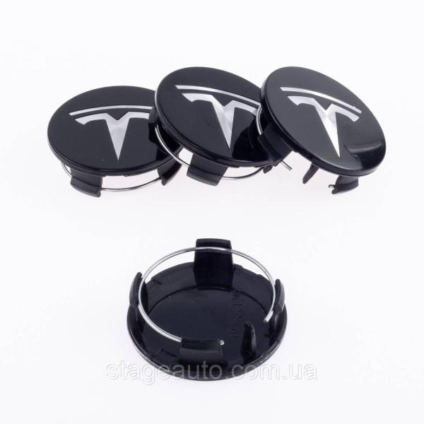 Caps plugs for alloy wheels TESLA Tesla 58 mm Black 6005879-00-A, TLB0011 set