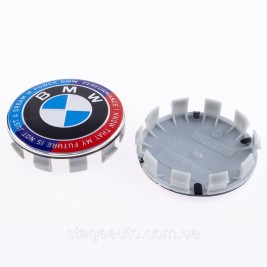 Cap plug for alloy wheels Anniversary 50 years of BMW BMW Motorsport inscription around the circle Tricolor 68 mm