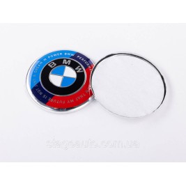 Емблема в кермо BMW БМВ 45 мм Ювілейна 50 років Motorsport напис по колу Триколор