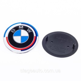 BMW Emblem 82mm Anniversary 50 years Motorsport Tricolor