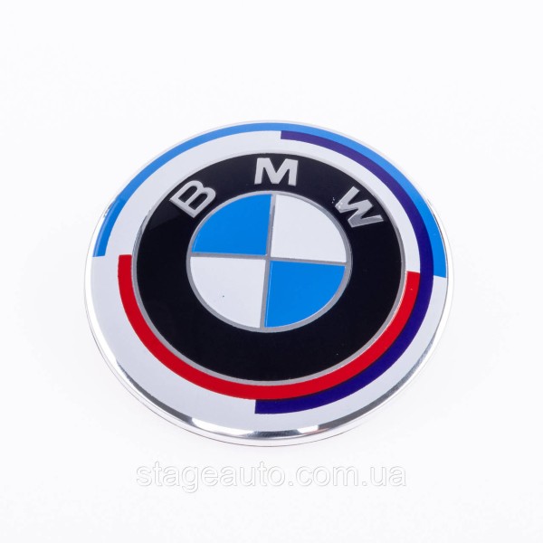 BMW Emblem BMW 74mm Anniversary 50 years Motorsport Tricolor