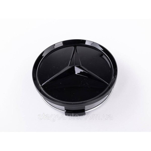 Caps plugs for alloy wheels Mercedes-Benz Mercedes 75 mm OLD Black gloss