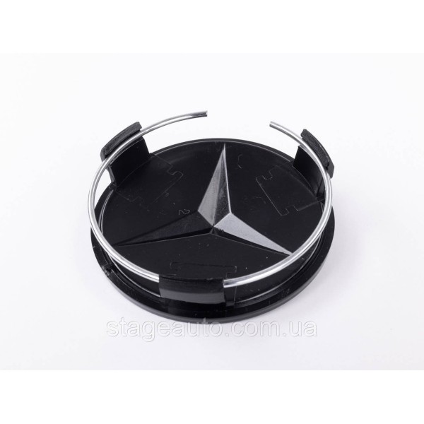Caps plugs for alloy wheels Mercedes-Benz Mercedes 75 mm OLD Black gloss