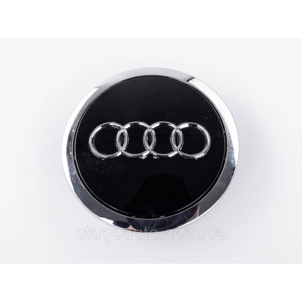 Caps plugs for alloy wheels Audi Audi 69 mm Black with chrome rim 4B0601170A