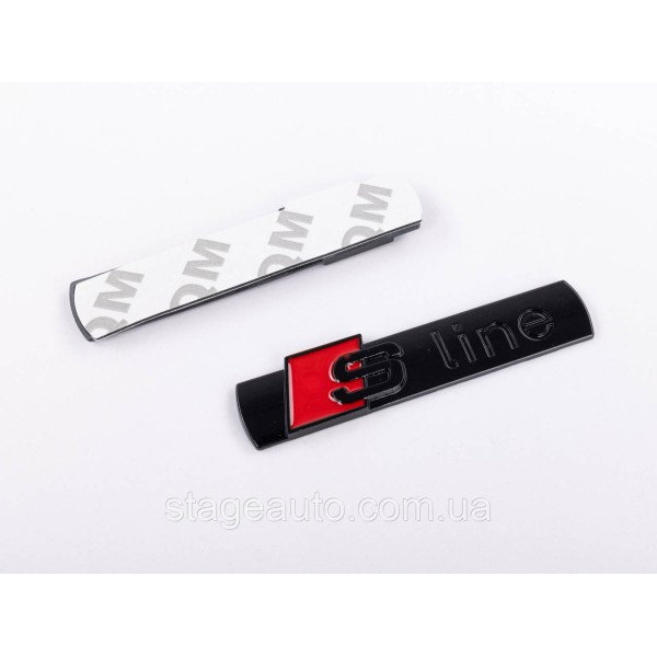 Emblem nameplate on wings, inscription badge on the wing Audi Audi S line S line Black gloss pair 2 pcs