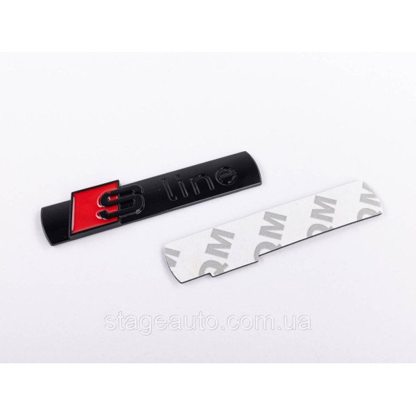Emblem nameplate on wings, inscription badge on the wing Audi Audi S line S line Black gloss pair 2 pcs
