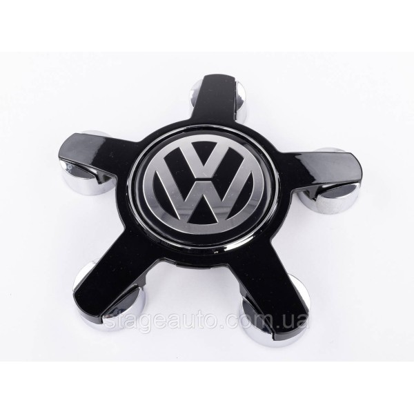 Ковпачки заглушки на литі диски Ауді з логотипом VW Volkswagen 135 мм зірка, чорні 4F0601165N