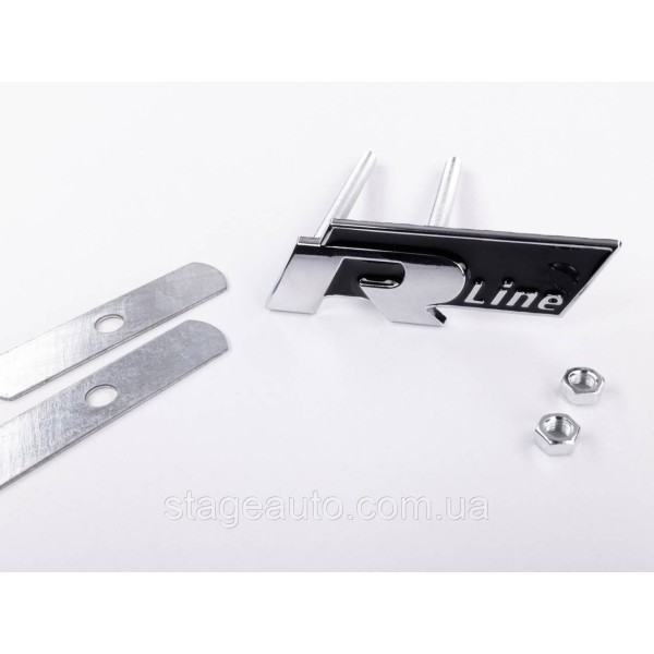 Emblem nameplate R line in the radiator grille VW Volkswagen Volkswagen badge R line chrome black
