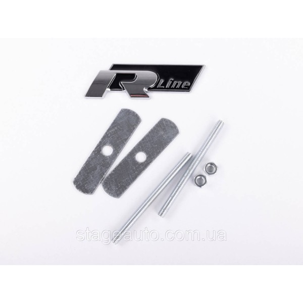 Emblem nameplate R line in the radiator grille VW Volkswagen Volkswagen badge R line chrome black
