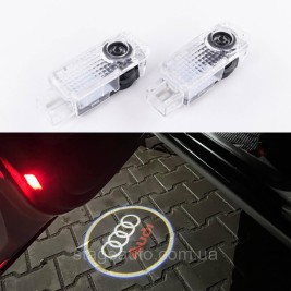 Projector logo illumination for doors with Audi logo Audi + Inscription A3 A4 A5 A6 A7 A8 Q7 Q5 Q3