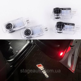 Projector logo illumination for Audi doors Audi S-line Logo + Inscription A3 A4 A5 A6 A7 A8 Q7 Q5 Q3