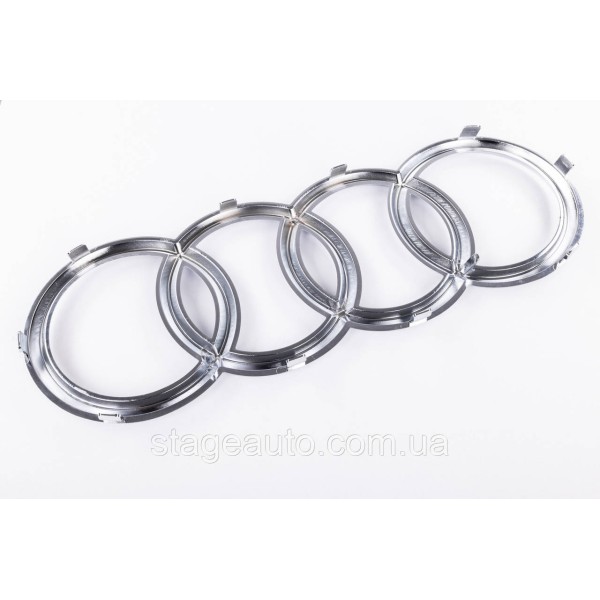 Front Audi emblem Audi A1 (8X) 2010-2018, A4 (B7) 2004-2008 - Chrome 263x87 mm Chrome rings