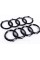 Front emblem Audi Audi A1 (8X) 2010-2018, A4 (B7) 2004-2008 - Black gloss 263x87 mm Black rings