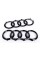 Front emblem Audi Audi A1 (8X) 2010-2018, A4 (B7) 2004-2008 - Black gloss 263x87 mm Black rings