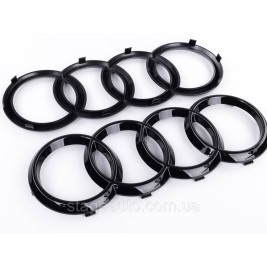 Передня емблема AUDI (Ауді) 285мм A4 (B9) A6 (C7) A7 (C7) A8 (D4) Q3 (8U) Q5 (8R) Q7 (4L) - Чорний глянець