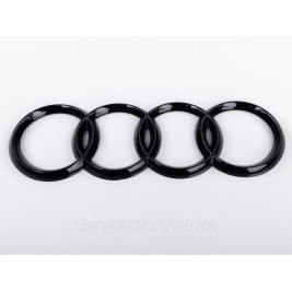 Емблема задня Audi Ауді 192мм A3 (8V), A4 (B8), TT (8J) - Чорний глянець (4G8853735) чорні кільця
