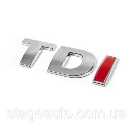 Emblem sticker for trunk lid TDI VW Volkswagen 72x25 mm Chrome + I red