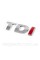 Emblem sticker for trunk lid TDI VW Volkswagen 72x25 mm Chrome + I red