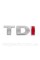 Emblem sticker for trunk lid TDI VW Volkswagen 72x25 mm Chrome + I red