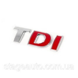 Emblem sticker for trunk lid TDI VW Volkswagen 72x25 mm red + chrome